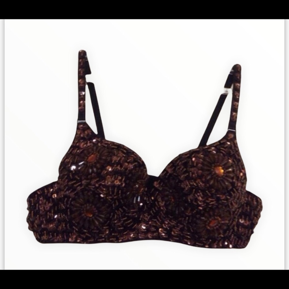 🔴Stunning Sequins Padded Bra-Size 26"-35" A/C Cup